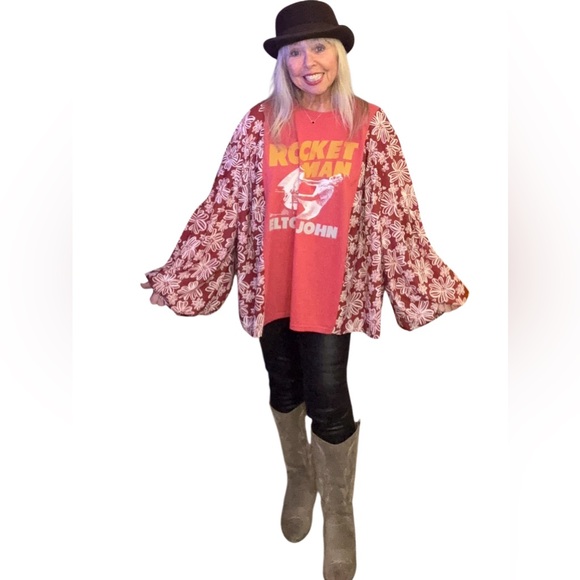 Elton John Rocket Man Boho Upcycle Rocktop - Picture 5 of 8